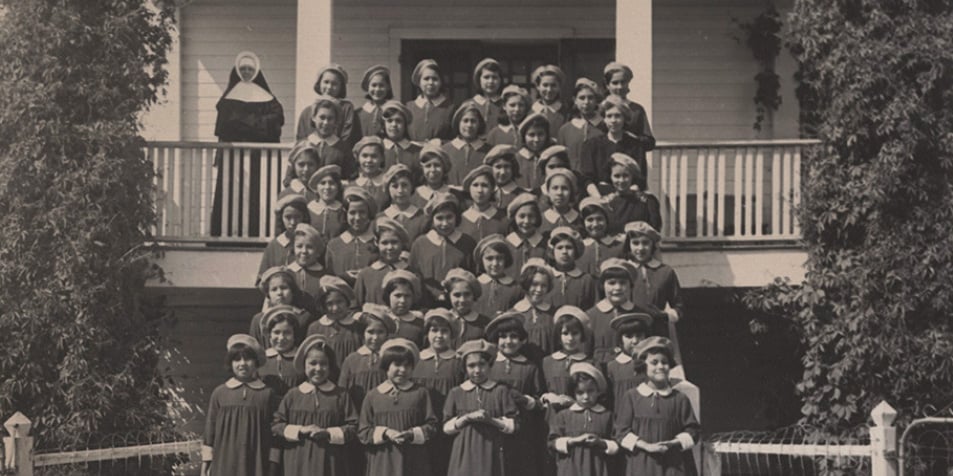 Onion Lake Catholic Indian Residential School, ca. 1950. Photo: LAC e011306857